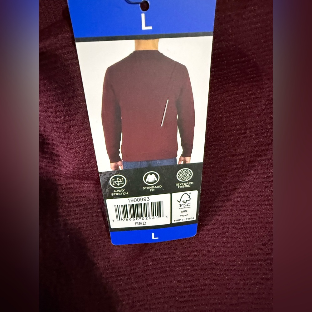 NWT Gerry Weber Men's Dark Red Textured Crewneck Sweater L - Picture 7 of 7